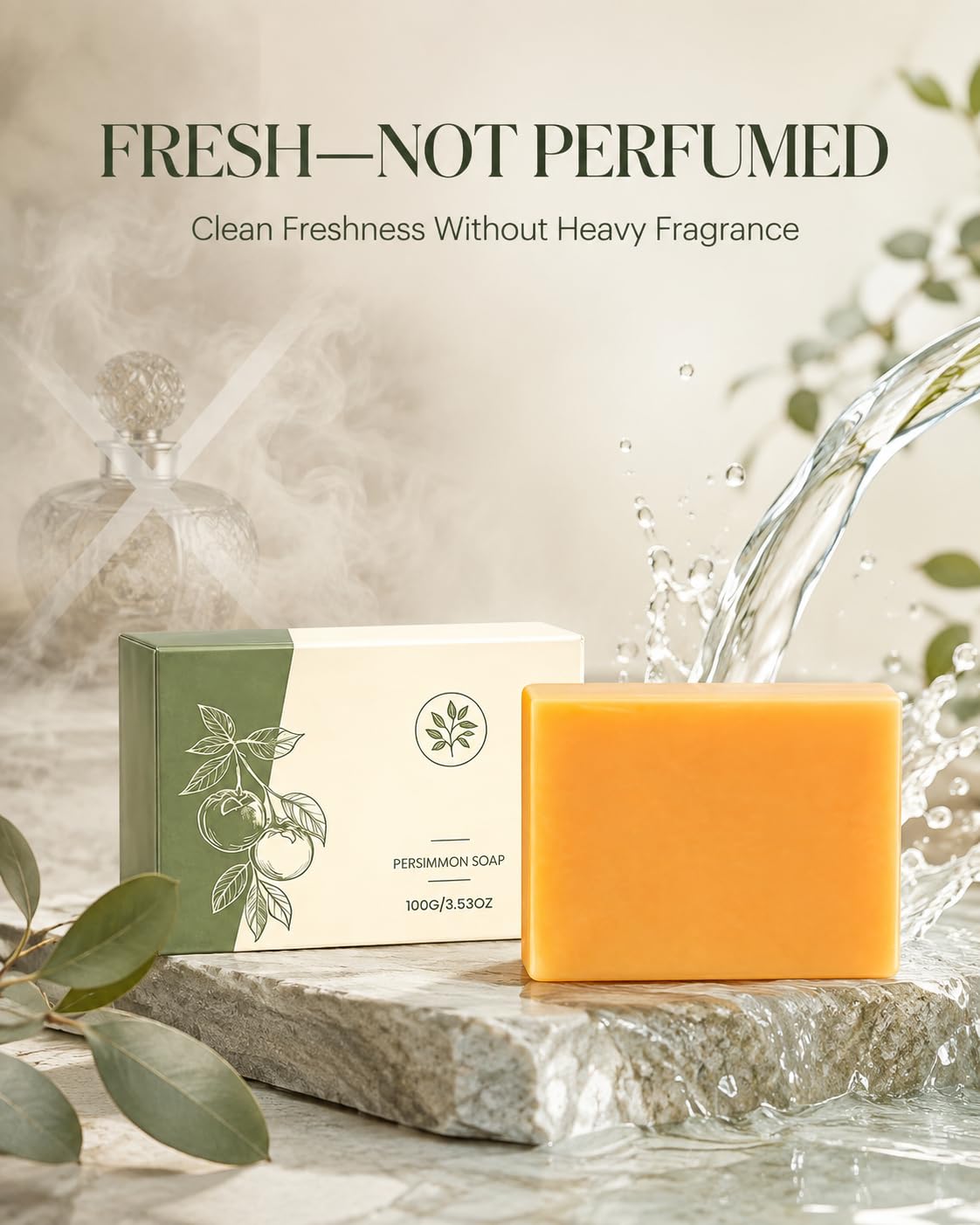 Persimmon Soap Bars 2 Pack, Old People Smell Deodorant for Men Women image 4