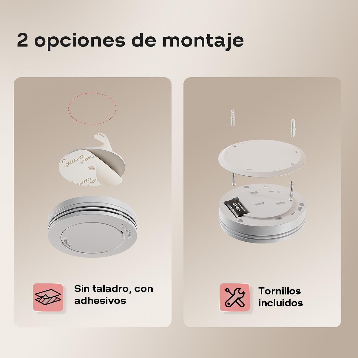 Safeliveo Detector de Humo,Alarma de Incendio autónoma, batería de 10 años, sin LED Intermitente, función de Silencio, 85 dB, con Almohadillas Adhesivas, Conforme a EN 14604, 3 Piezas — view 9