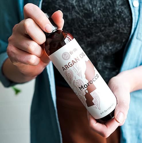Miniatura 6 de Aceite de argán (8 onzas), directo de la granja de aceites EIR en Marruecos, aceite portador 100% puro para cabello, cara y piel, procesado a mano,