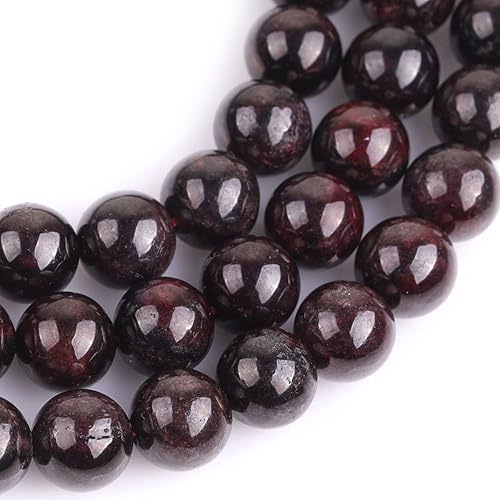 Miniatura 66 de JOE FOREMAN Cuentas de granate para hacer joyas, piedras preciosas naturales, semipreciosas, 0.472 in, redondas, esmeriladas, mate, envejecidas, 15