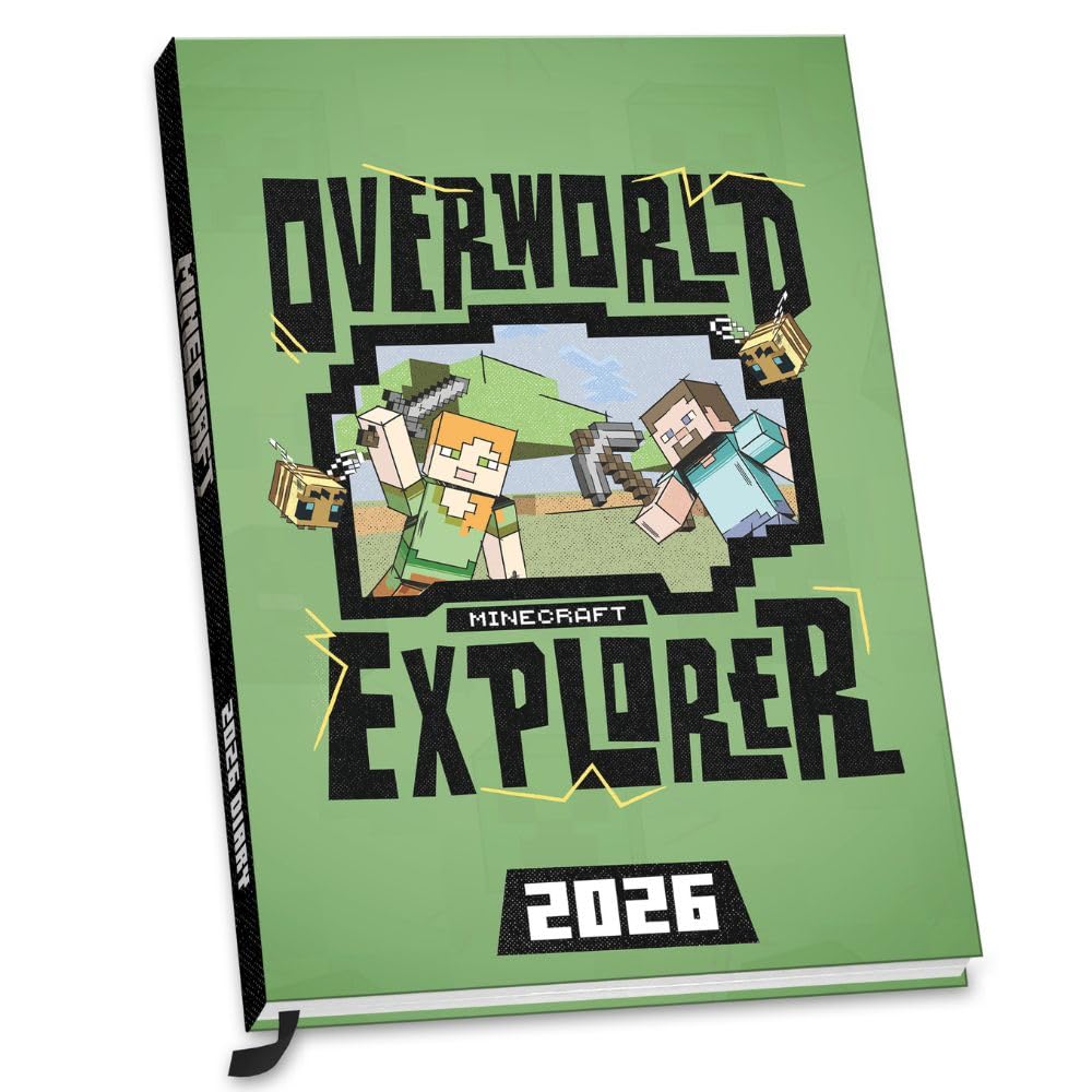 2026 DIARY MINECRAFT WEEK TO VIEW HARDBACK A5 DIARY OFFICIAL PRODUCT