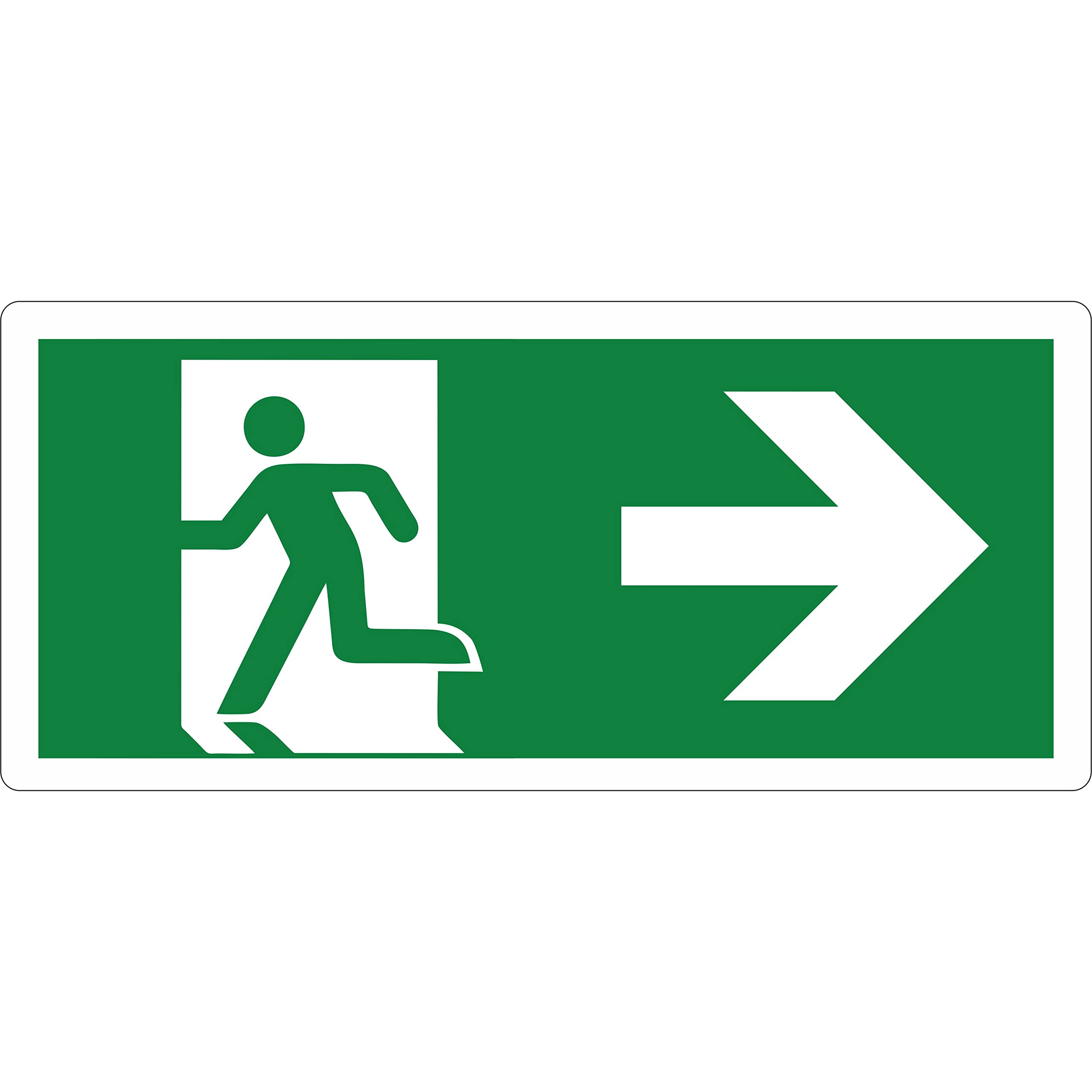 pubblimania Uscita di Emergenza PVC Adesivo Resistente per Esterno e Interno (Cm29x13) (Freccia Destra)