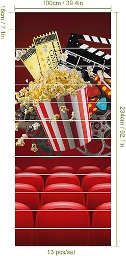 Miniatura 2 de Brebasf - Calcomanías decorativas para elevador de escalera de cine, cine, arte abstracto, moderno, carrete de película para bebidas, patrón
