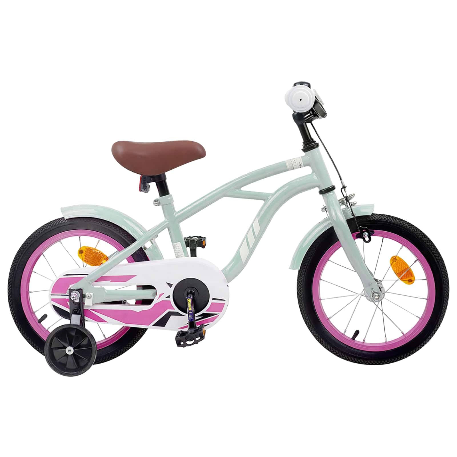 Teenpull Kinderfahrrad 12 Zoll Hellgrün aus Stahl für 2-4 Jahre mit verstellbarem Lenker und Sitz, Schutzblech, Klingel, Felgenbremse, Rücktrittbremse, leichtes Bike für Freizeit und Mobilität Sport & Freizeit
