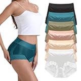 6 Pack Silky Smooth Satin High Waist Underwear for Women&comma; Silk-Lined Comfort Frozen Silk Panties with Silky Tactile Touch
