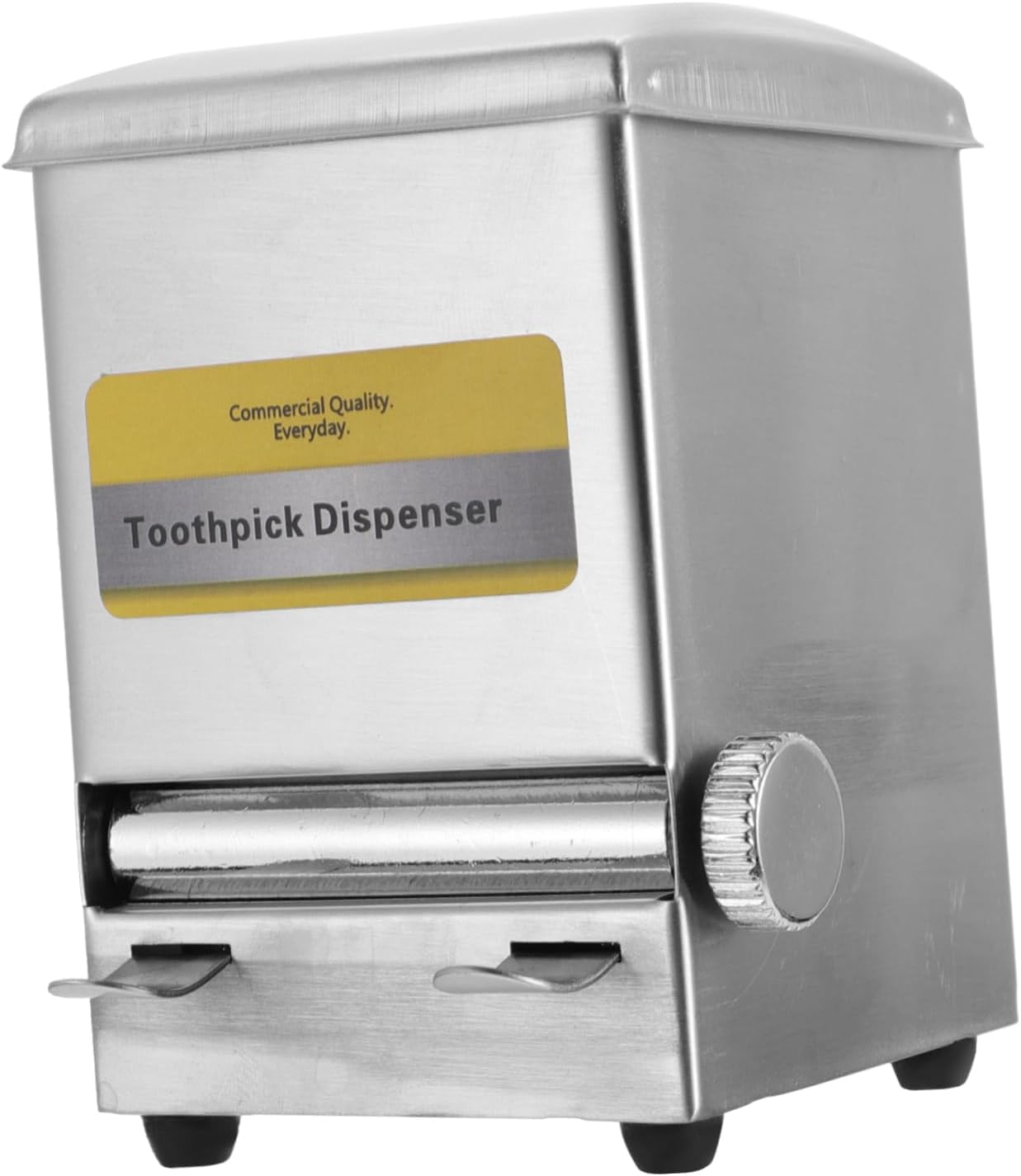 Retro Stainless Steel Toothpick Dispenser Adjustable Mechanism Creative Toothpick Storage Case for Kitchen Use