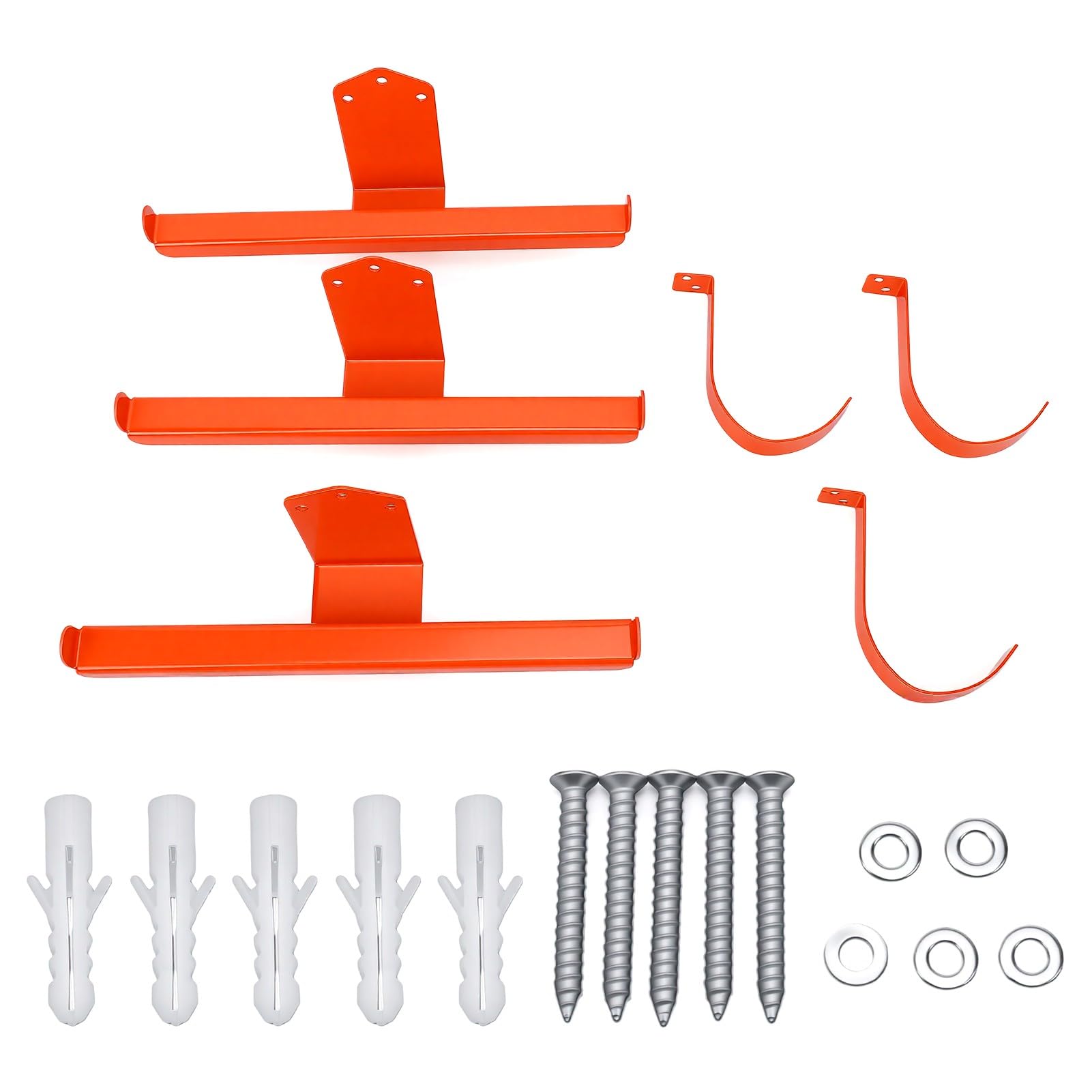 Fabater Paquete de 3 Colgadores para Soplador de Hojas con Gancho para Tubo, Soporte de Pared para Pulverizador de Mochila, Soporte de Pared para Motosierra