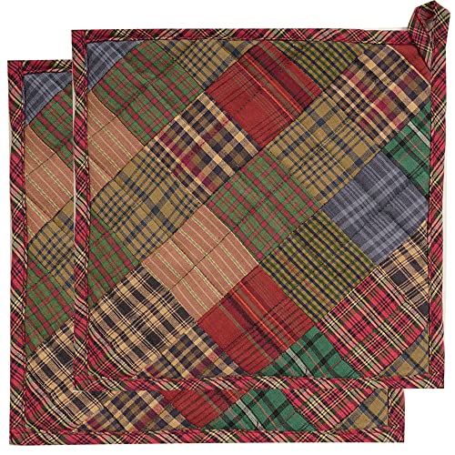 Home Heart Brands Winter Mix 9"X9" Patchwork Country Quilted Pot Holder #TOP2