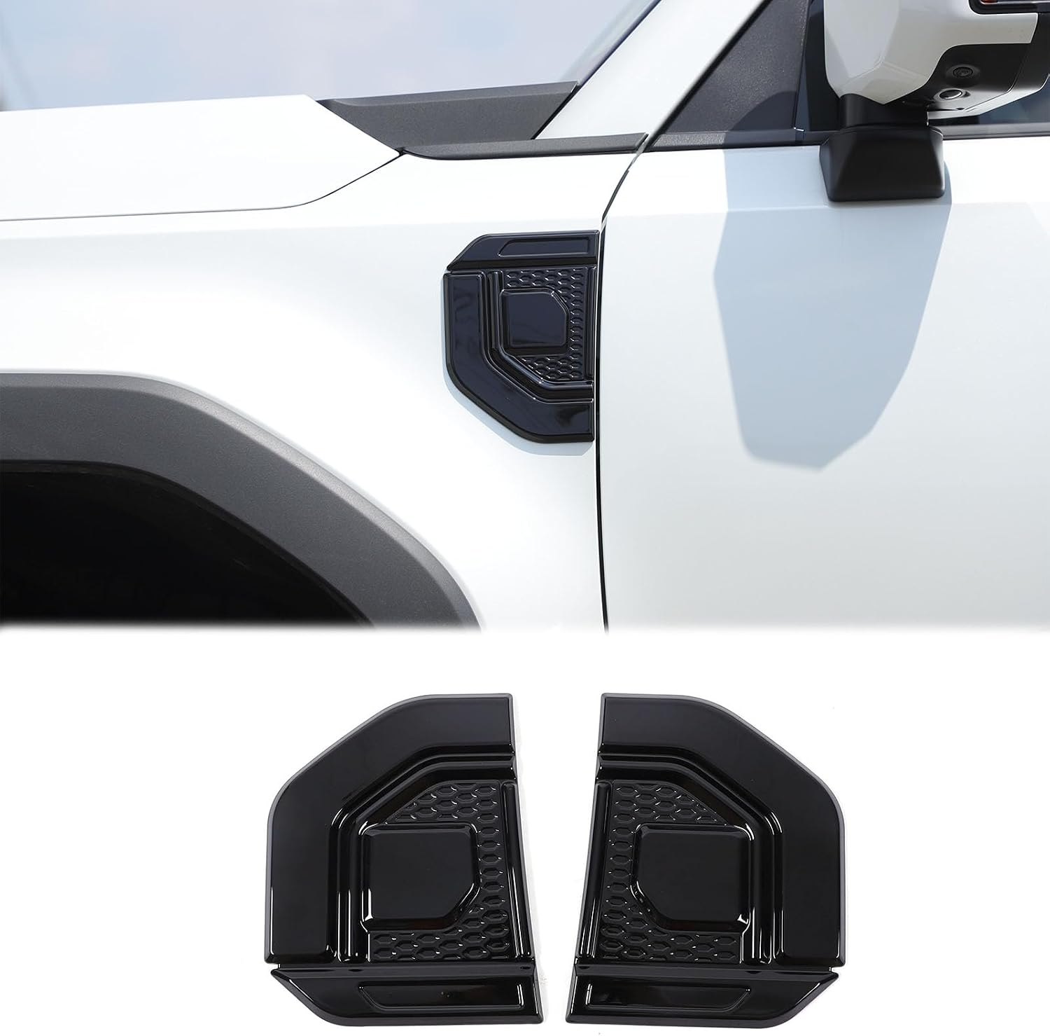 Side Fender Air Vent Sticker Decorative Trim Compatible with Toyota Land Cruiser 250 Prado J250 LC250 2024 2025,ABS Side Wing Cover Decorative Sticker Interior Accessories (Matte Black)