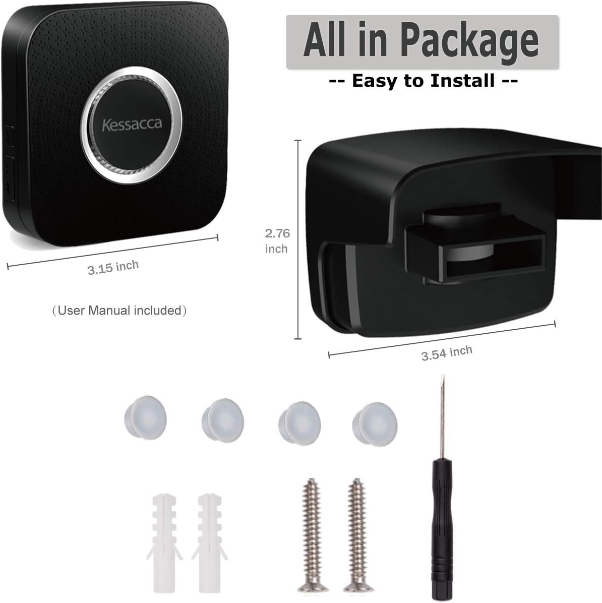 Best Deal Kessacca Driveway Alarm, Long Range Weatherproof Motion Sensor Alarm Wireless Outside Motion Detector, Driveway Alert for Home Security Alarm System