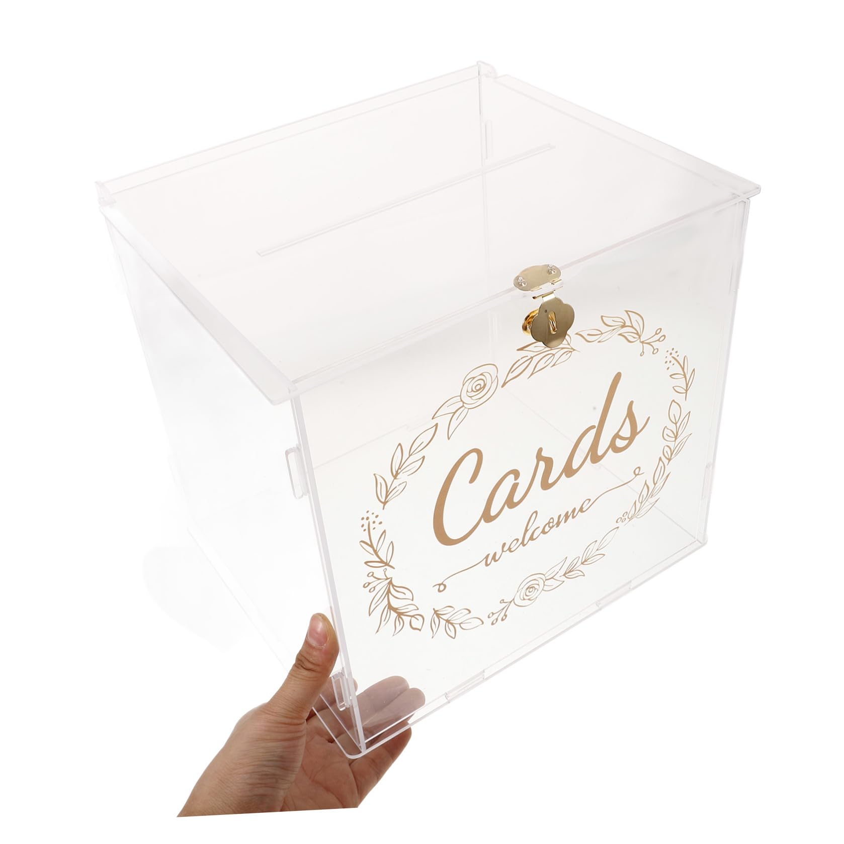 Acrylbox für Hochzeitskarten und Fotos mit Schloss Durchsichtige Kartenbox für Geldgeschenke und Erinnerungen bei Hochzeitsfeiern