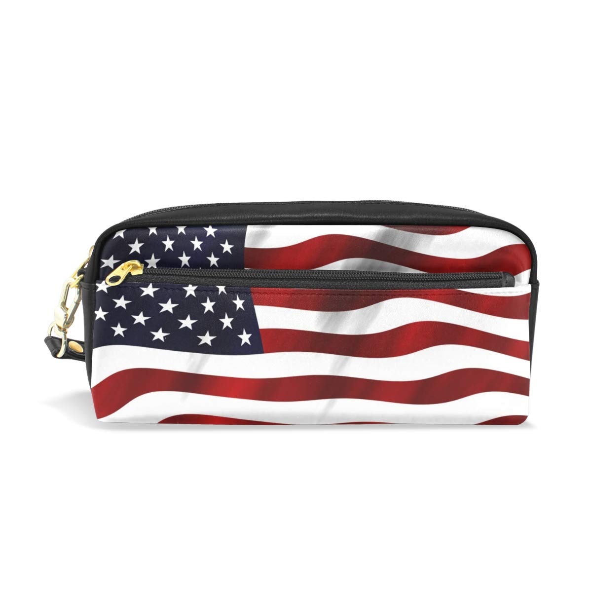 Astuccio Portamatite Vintage Bandiera Americana – PU Resistente 20x5x3 Cm – Astuccio Portatile Per Scuola E Ufficio - 2