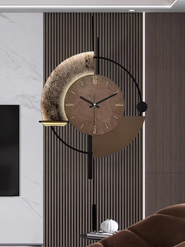 SIN&MI Wall Clock,Decorative Wall Clocks with Pendulum,Silent Quality Quartz Clock Battery Operated,Large Clock for Living Room,Kitchen,Home,Bathroom,Bedroom Wall Decor,16.5 * 31.5inch