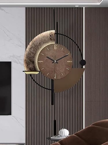 Miniatura 5 de SIN&MI Reloj de pared, relojes de pared decorativos con péndulo, reloj de cuarzo de calidad silenciosa, funciona con pilas, reloj grande para sala