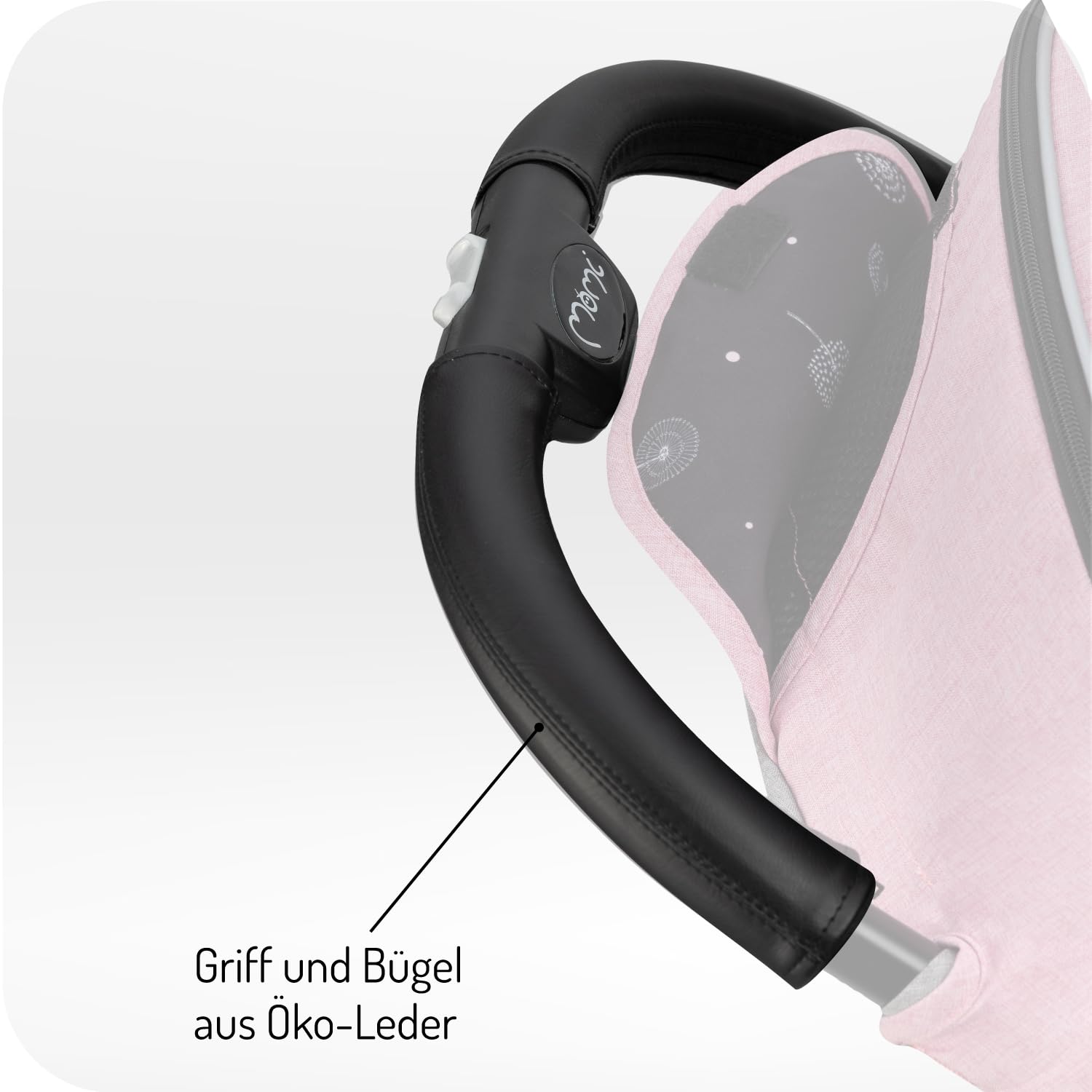 MoMi ESTELLE PLUS LIGHT Kinderwagen ab 6. Monat (bis 22 kg), klappbarer Buggy mit 5-Punkt-Sicherheitsgurt, Einkaufskorb und Liegefunktion, Teleskop-Stange zum Ziehen, steht nach dem Zusammenklappen