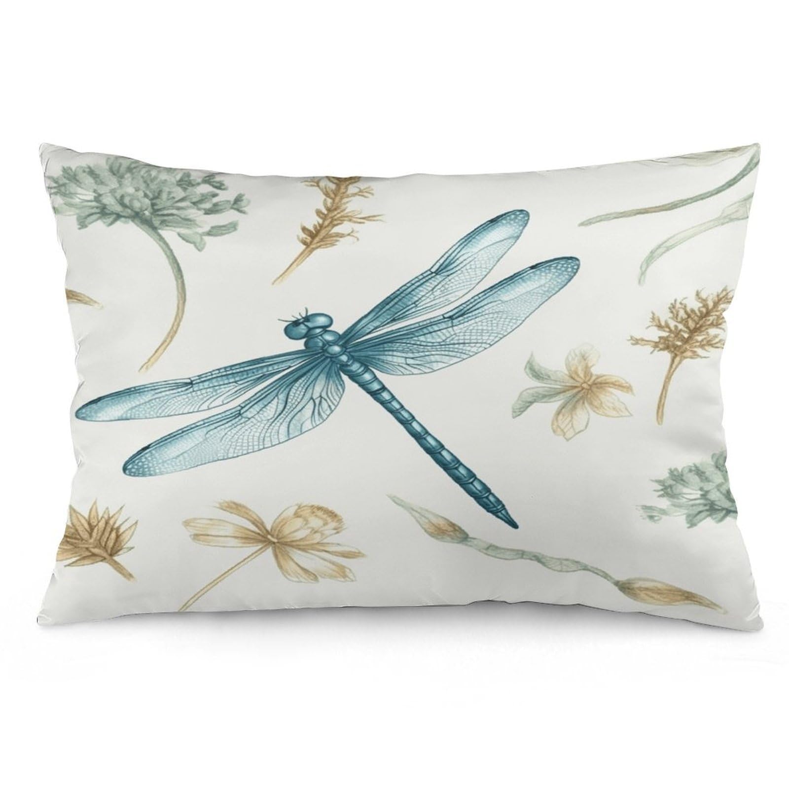 Dragonfly Throw Pillow Cover Soft Pillow Case Decorative Lumbar Pillow Cover Cozy Throw Pillowcase Polyester Rectangular Cushion Case Decor for Couch Sofa Bed