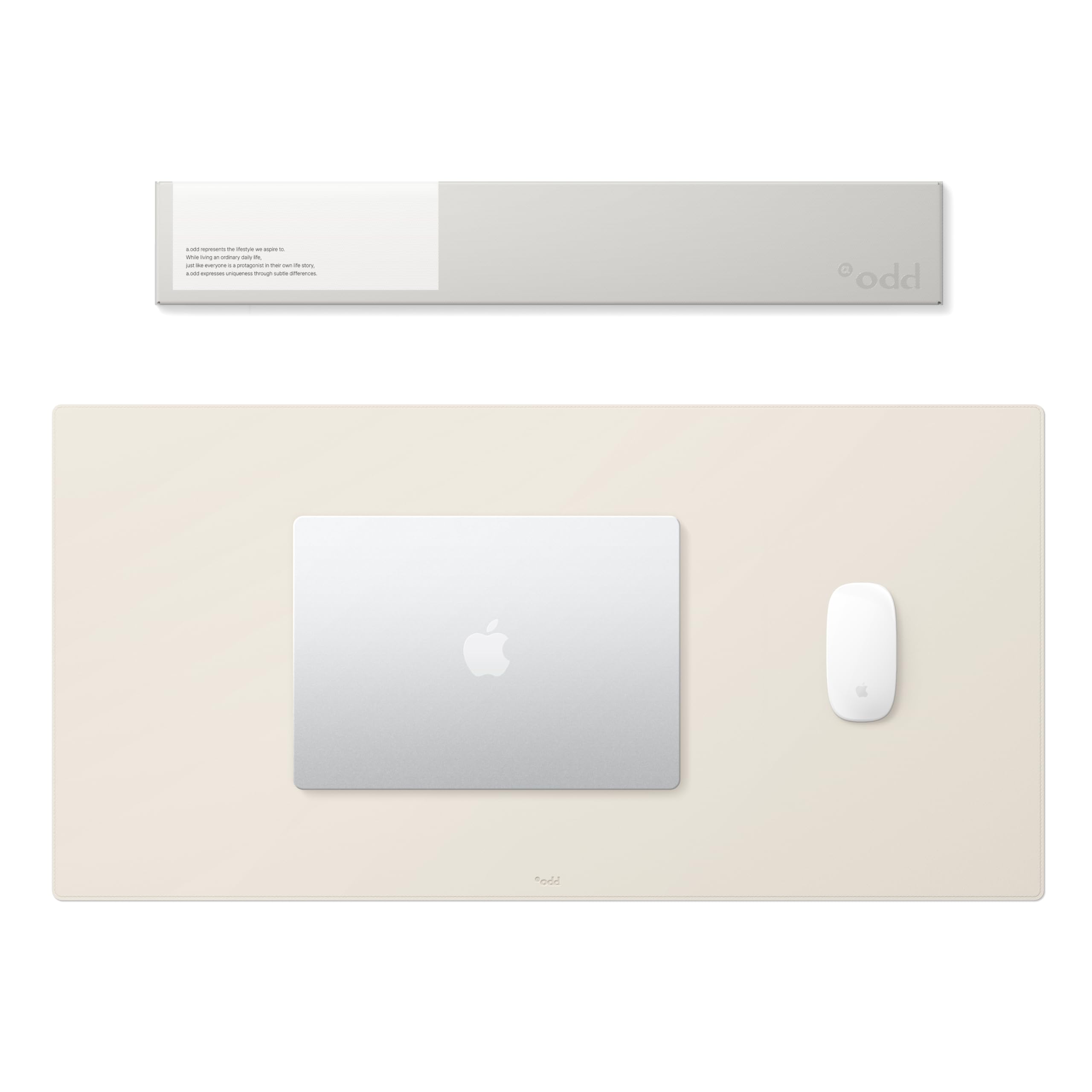 a.odd PU Leather Desk Mat | Large Mouse Pad & Desk Protector | Anti-Slip, Waterproof & Wipe-Clean Desk Pad for Home Office and Work (Linen Beige)