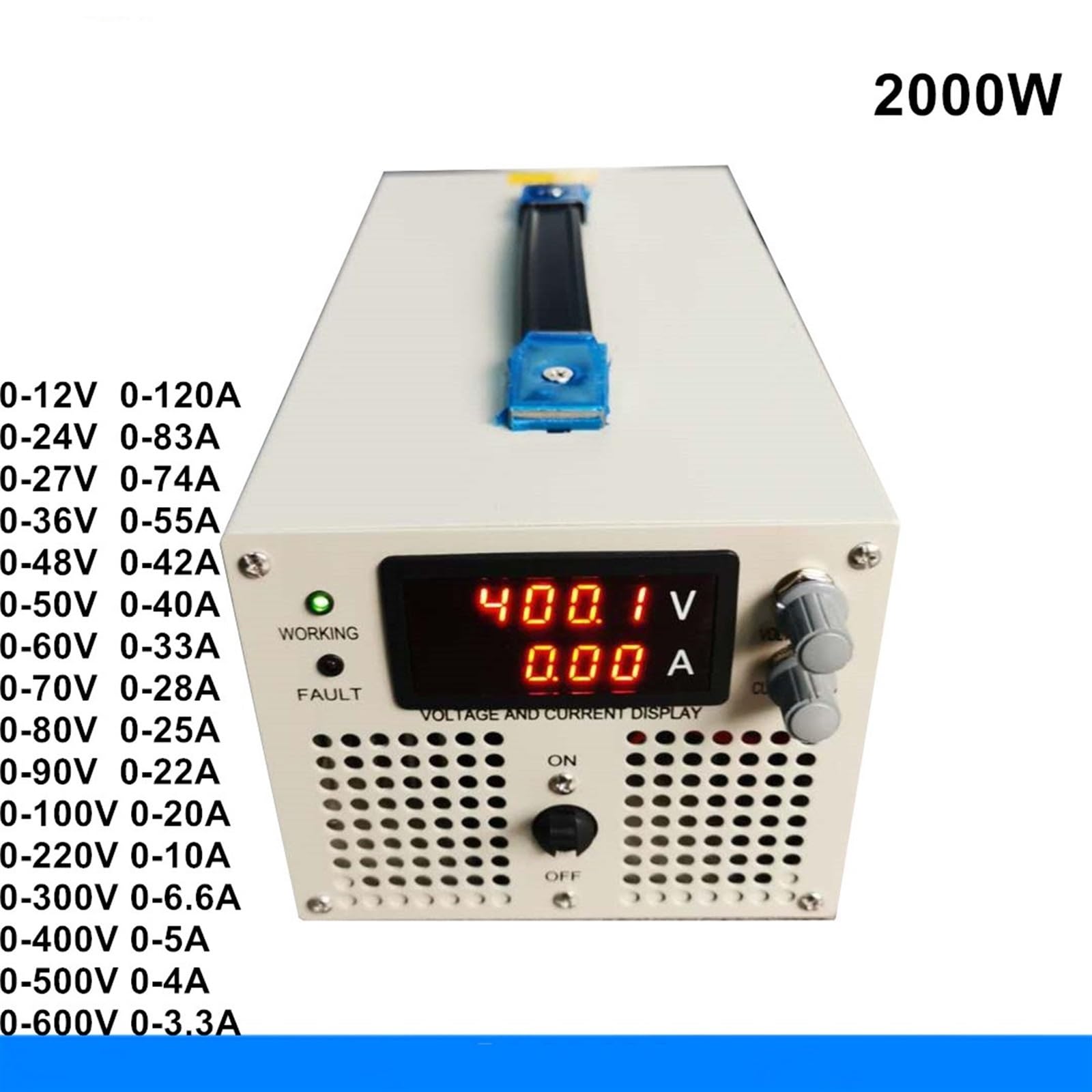 Zasilacz impulsowy 2000 W 0-12 V 24 V 27 V 36 V 48 V 50 V 60 V 70 V 80 V 90 V 100 V 110 V 220 V 300 V 400 V Regulowany zasilacz napięcia 1 szt. (110 V,0 -50V 50V 40 A)