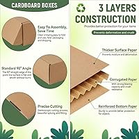 Vista 2 de Juego de 20 cajas de envío de 11 x 8 x 2 pulgadas, caja de cartón corrugado marrón para documentación, envío postal, negocios