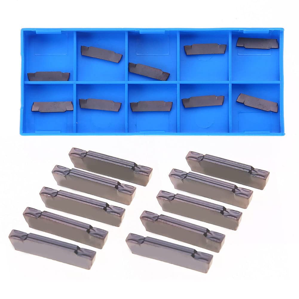10Pcs MGMN200-G LDA Carbide Inserts Blades, Grooving Cutting Lathe Tools for Semi-finishing, Finishing