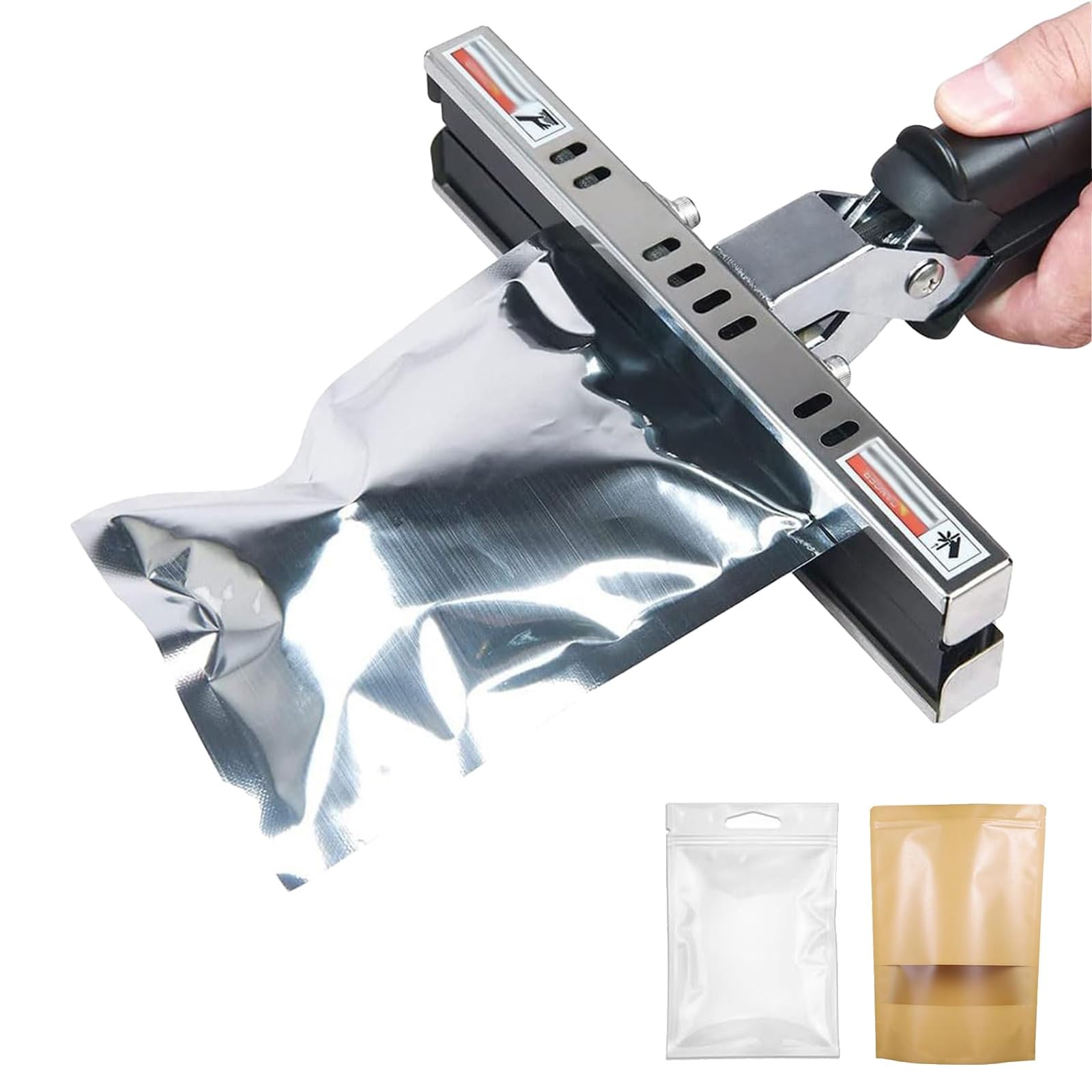 Pince thermosoudeuse portative, 200 mm, 300 mm, 400 mm, 7 températures réglables, chauffage double face, largeur de soudure de 15 mm, pour sacs en aluminium et sacs kraft(400mm)