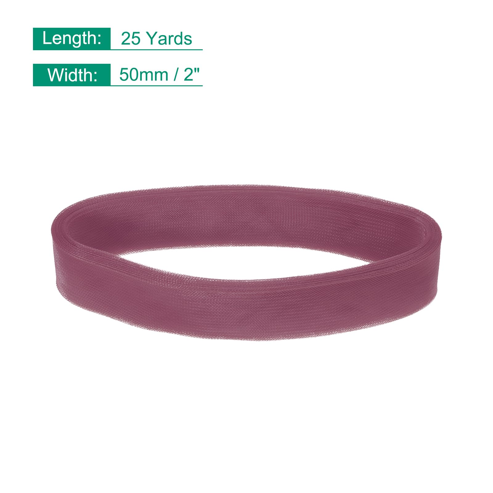 QUARKZMAN 25 Iarde Treccia di Crine Rigido Larga 2 Pollici per Disossamento in Poliestere, Cucito, Abito da Sposa, Ballo, Accessori per Abiti Formali, Rosso Scuro