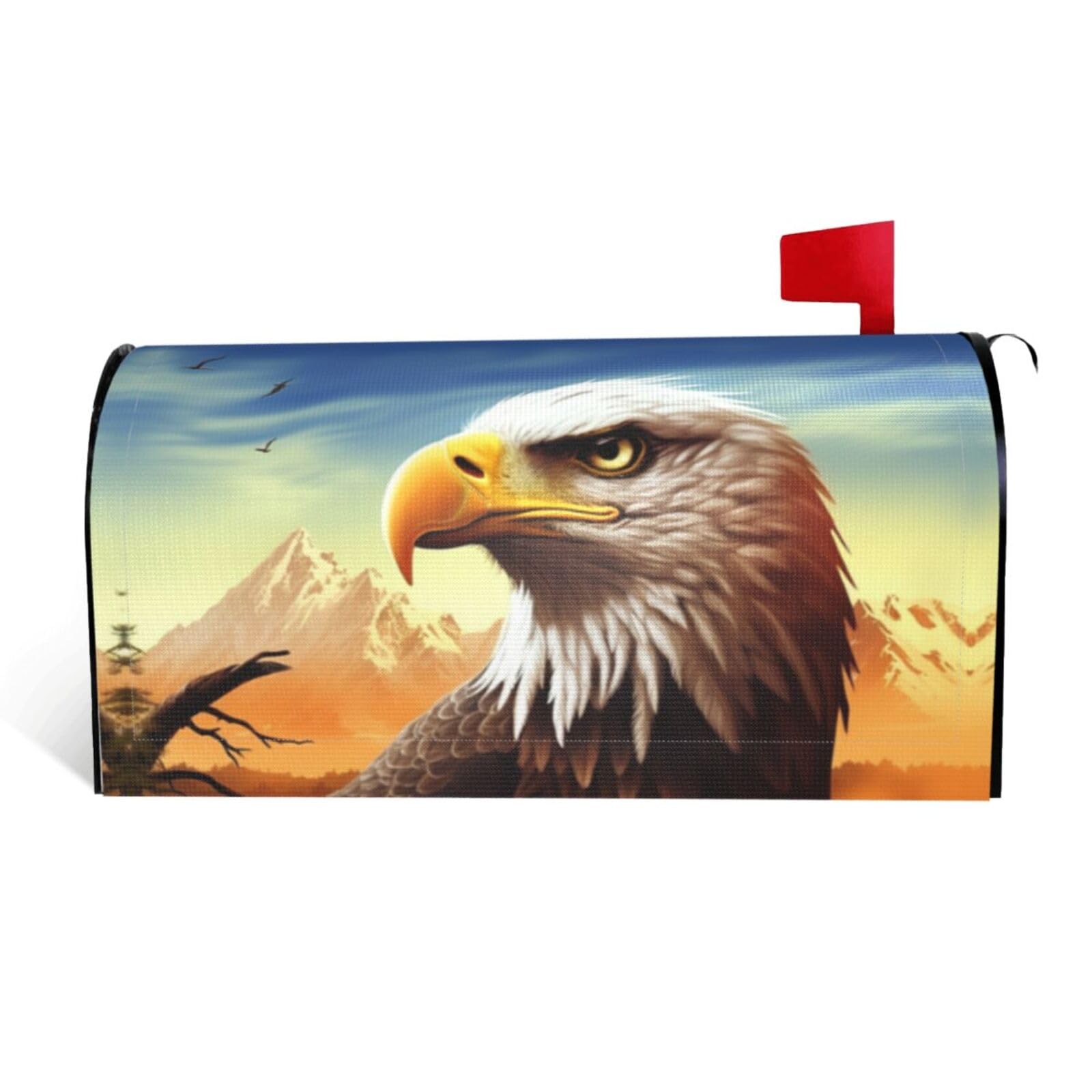 Eagle Mailbox Covers Magnetic Standard Size 21x18 in, Decorative Post Letter Box Cover Waterproof Mailbox Wraps Outdoor Post Wraps for Garden Yard Home Decor