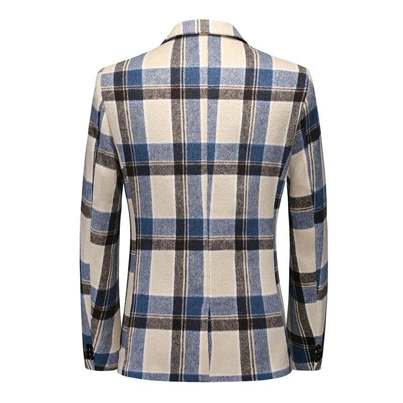 Men's Casual Slim Fit Banquet Plaid Blazer4