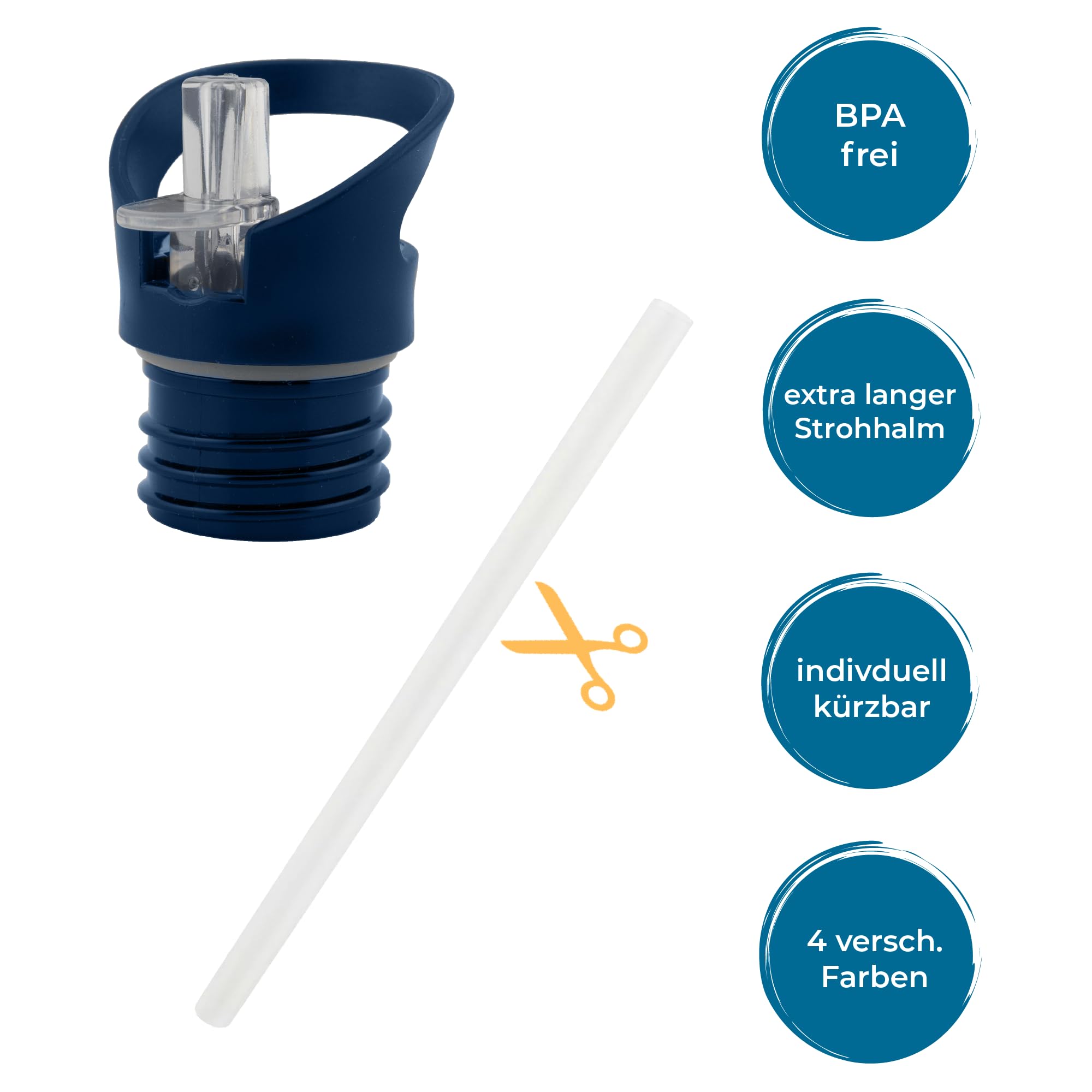 Sxutop Lot 4 Couvercles Paille Noir Standard 45mm - Bouchons Anti-Fuite Avec Pailles Et Mousquetons Pour Gourde