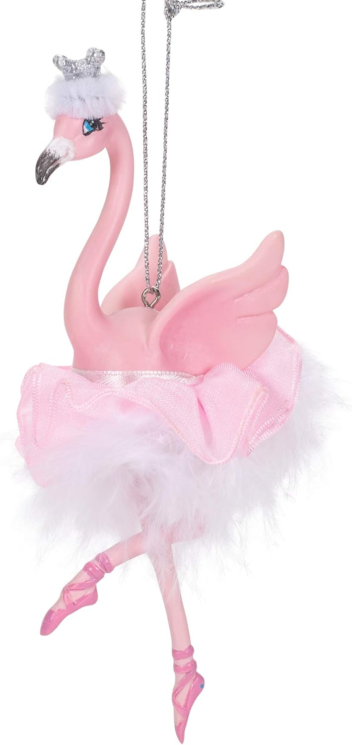 Kurt Adler E0480 Flamingo Ballerina Christmas Ornament, 5.63-inch Tall