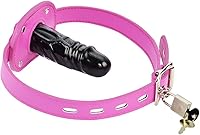 Vista 11 de YiFeng Consolador con cerradura Pene Boca Mordaza con bloqueo Bondage Correa de cuero en BDSM Juguete sexual para adultos (Largo)