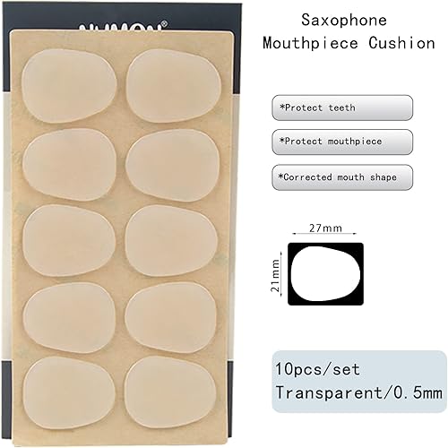 Miniatura 2 de Rockhouse Accesorios para saxofón, almohadillas para boquilla de saxofón alto tenor, parches de dientes negros, protectores de dientes, calcomanía