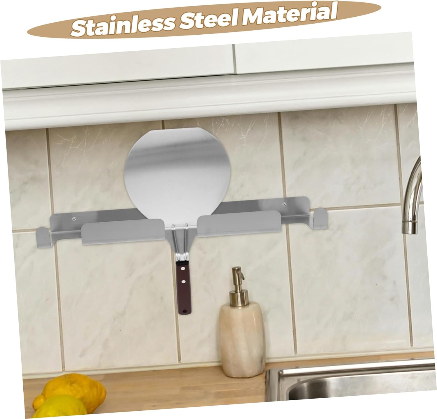 Stainless Steel Pizza Peels Wall Mounted Organizer for Pizza Shovels Pot and Pan Holder Kitchen Tool Storage Rack