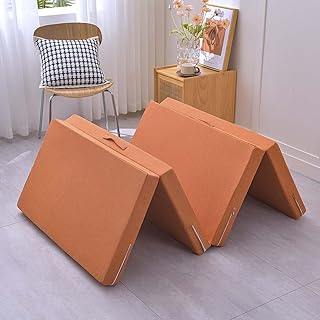 Tragbare Klappmatratze, weicher Schaumstoff, Gästebett, Einzel-/Doppelgröße, Griff für einfachen Transport, ideal für Camping, Reisen, Sofa, Bett, Boden, Futon, bequeme Schlaflösung