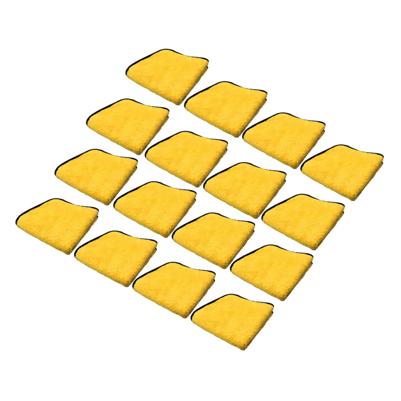 Amosfun 12 Stück Mikrofaser Reinigungstücher 40x30cm Gelb Saugstark Maschinenwaschbar für Auto und Küchenoberflächen zum Entfernen von Öl