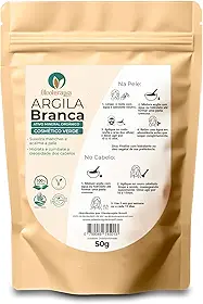 Argila Branca 50g - 100% natural - Uso cosmético/rosto, cabelo e corpo