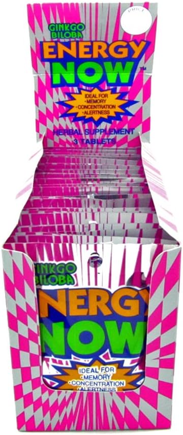 Ginkgo Biloba Energy Now Ideal for Memory, Concentration, Alertness 24 Packets