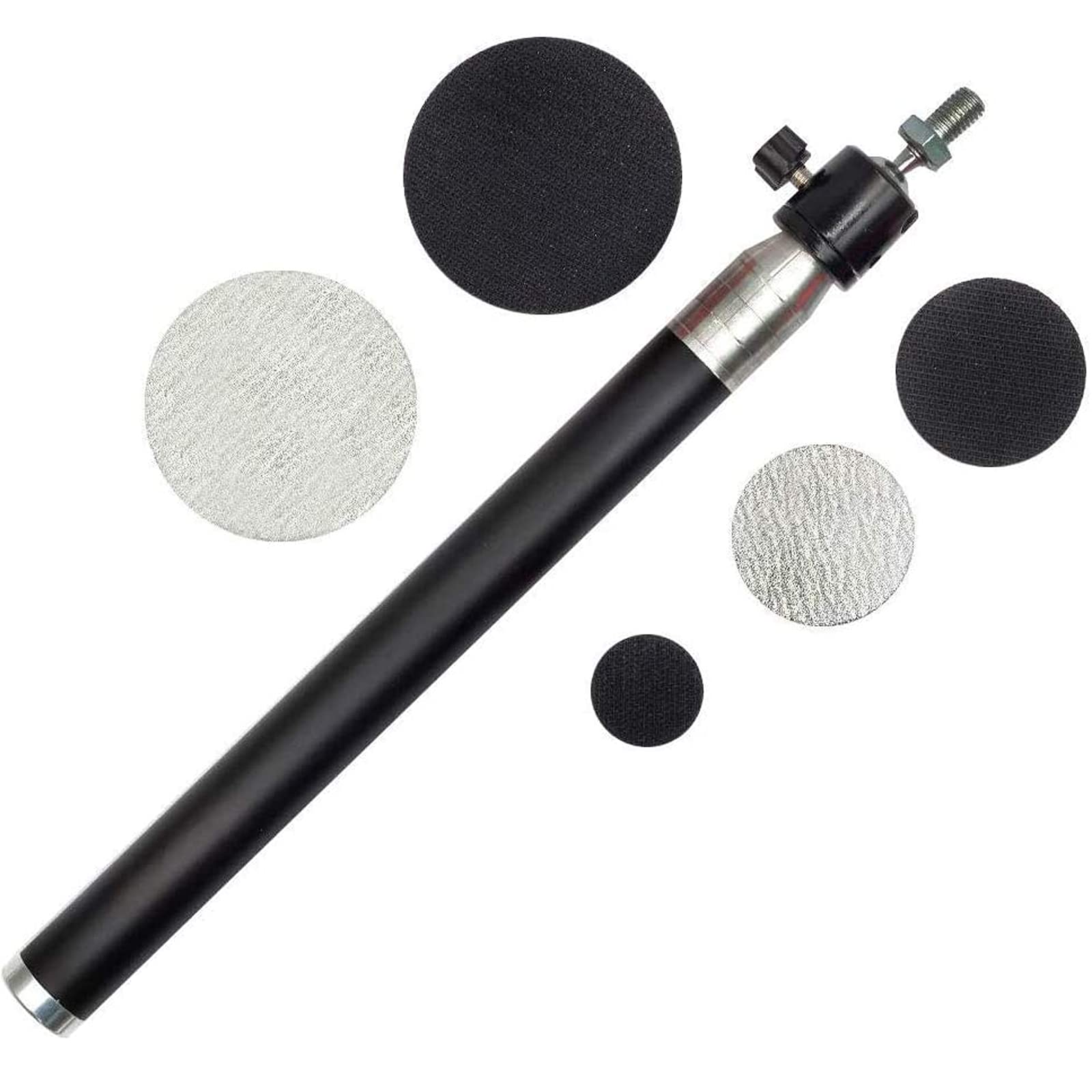 Lijadora De Cuenco De Madera, Herramientas De Torneado De Pulido De Carpintería Con Almohadilla De Disco De Lijado Con Cabezal Giratorio De(mango De Aluminio)