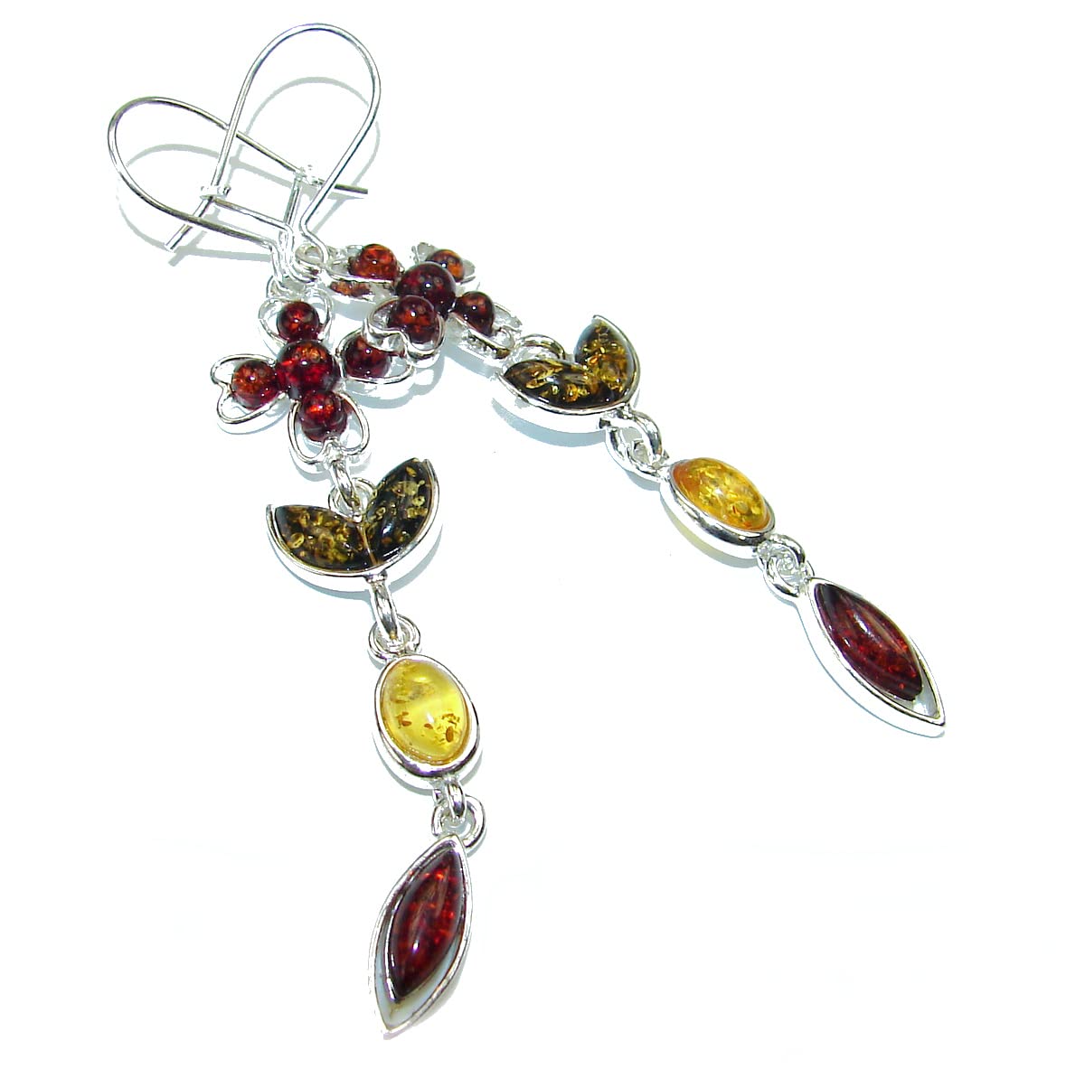 SilverRush Style Amber Womens Earrings 925 Sterling Silver