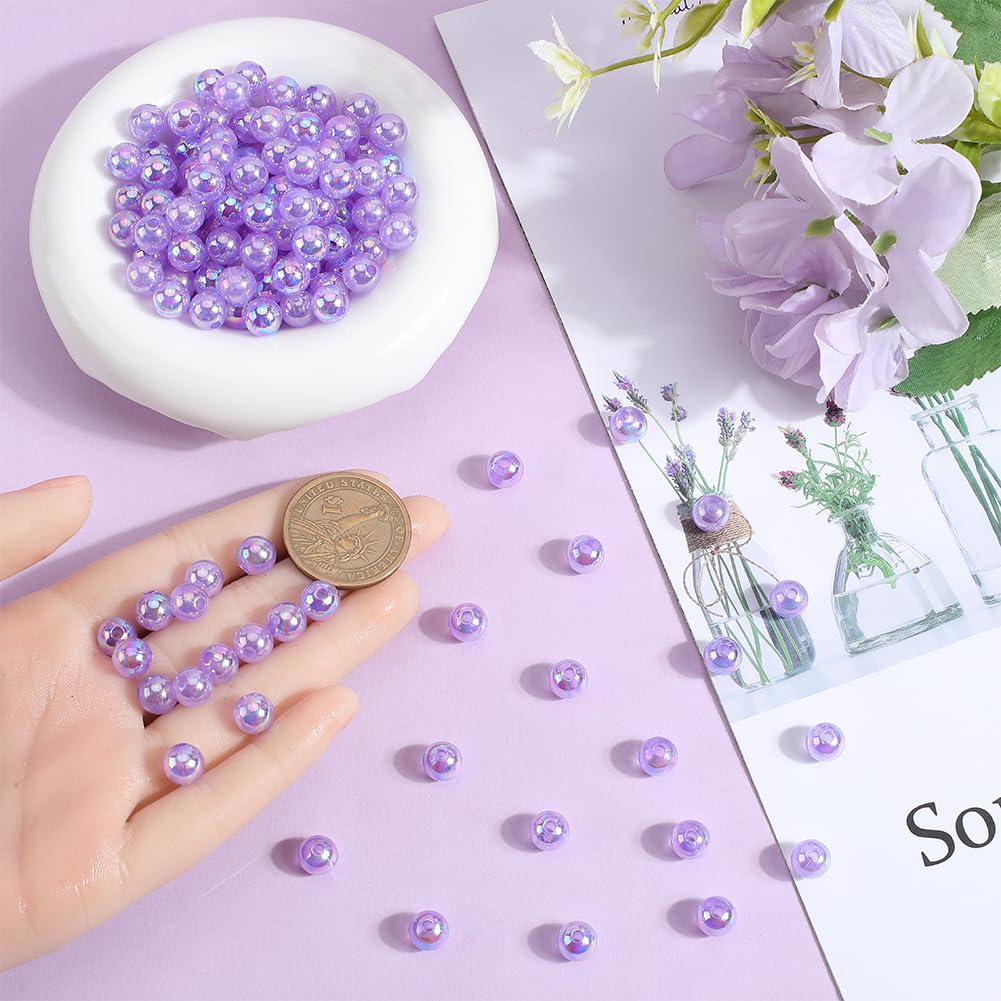 Lot De 60 Perles Rondes En Acrylique Opaques Colorées Pour