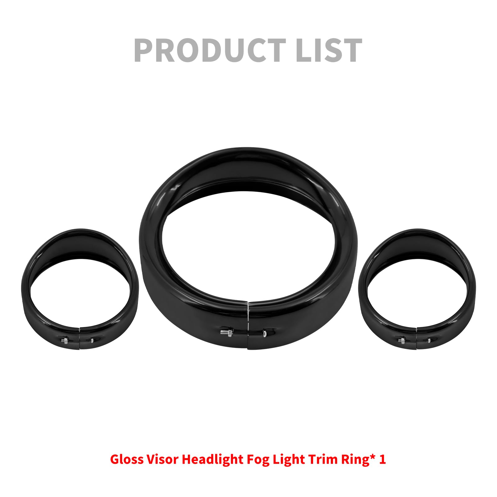Motorrad 17,8 cm Scheinwerfer Visier Trim Ring 11,4 cm Scheinwerfer Dekorieren Ring Abdeckung Scheinwerfer Abdeckung Fit Für Harley Dyna Touring Softail Road King Trike 1962-up Glanz Schwarz
