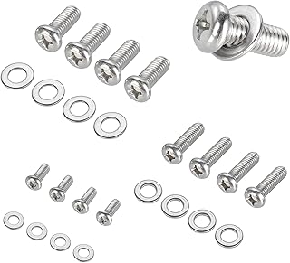 TV Mount Hardware Kit, VESA TV Mount Screws for TV and Monitor Mounts Bracket Fixing 24pcs M4 M6 M8 Stainless Steel Screws Washers