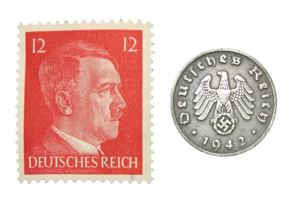 レア！卍LINE,RANKIN TAXI,NG HEAD,CAPLETON Rare Nazi Swastika 1 Reichspfennig German Coin World War 2 WW2