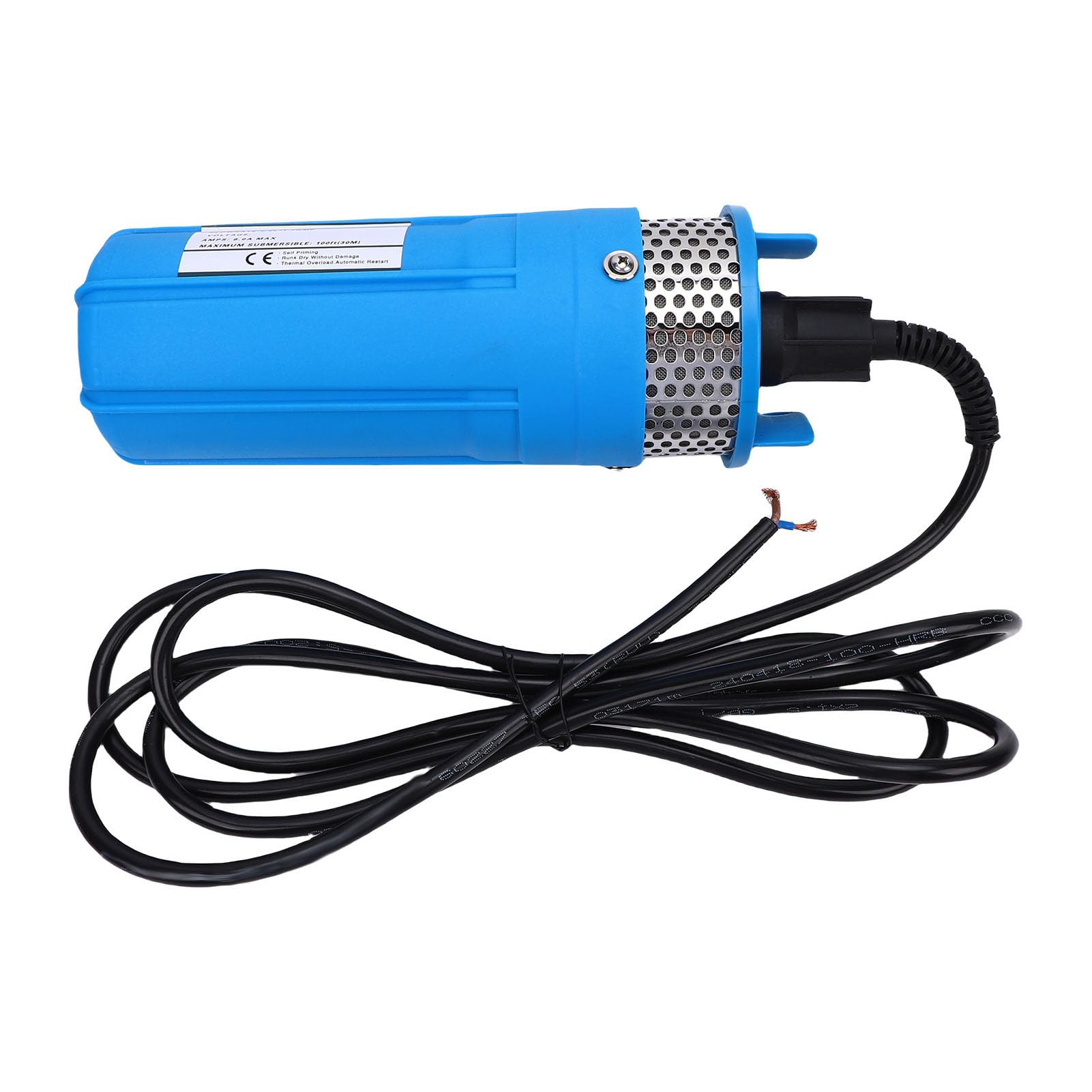 Topiky Bomba Sumergible Solar para Pozo Profundo, 96 W, 1,7 GPM, Cabezal de 230 Pies, Inmersión de 100 Pies, Bomba de Pozo con Energía Solar para Riego, Riego de Jardines y Ganado (DC12V)