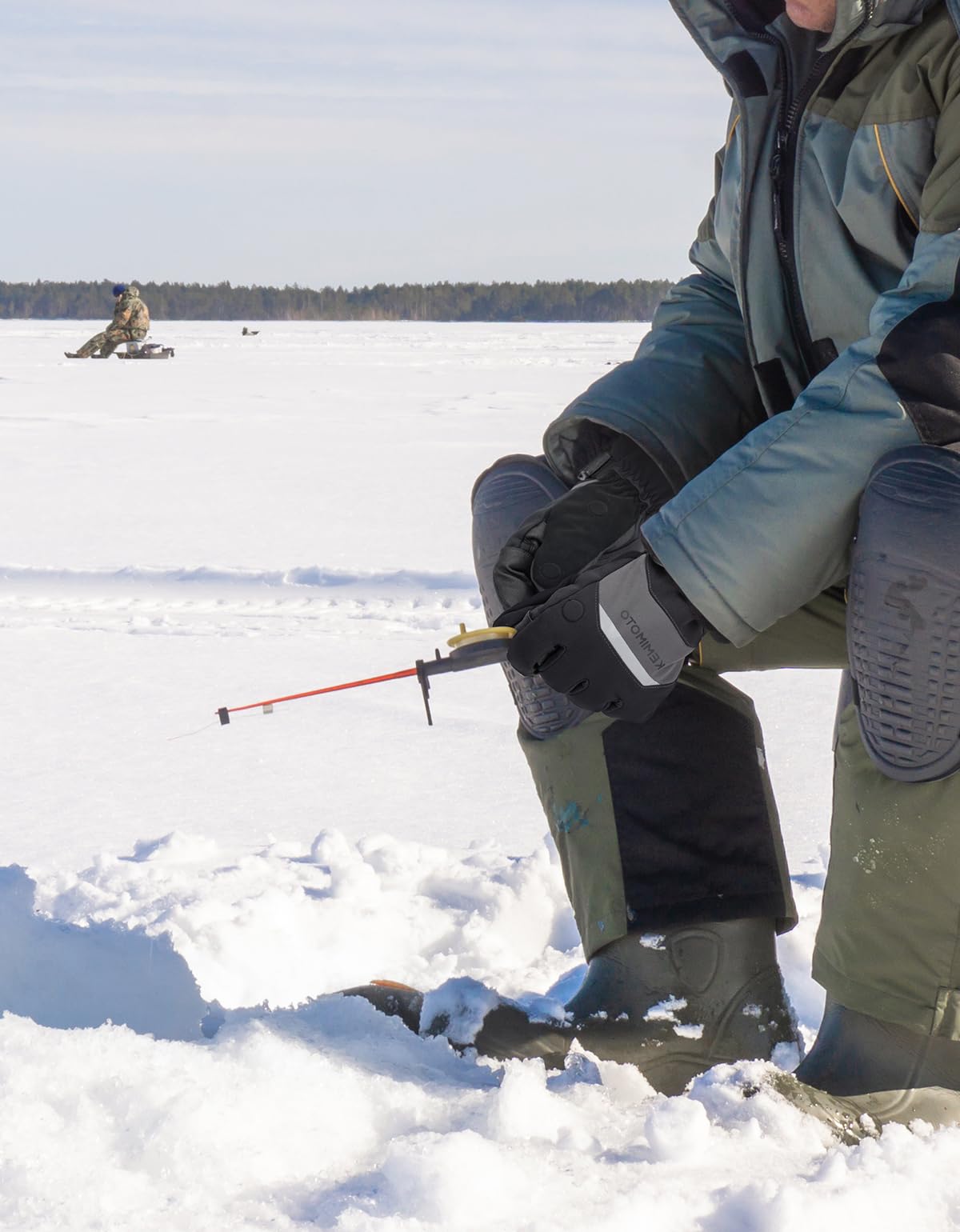 KEMIMOTO Guantes Calefactables, Guantes Moto Térmicos con Batería 7,4 V, 2500 mAh, para Nieve, Pesca en Hielo Invierno Actividades al Aire Libre