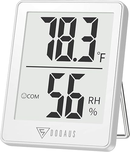 DOQAUS Higrómetro digital para interiores, medidor de humedad, termómetro de habitación con actualización rápida de 5 segundos, medidor de humedad