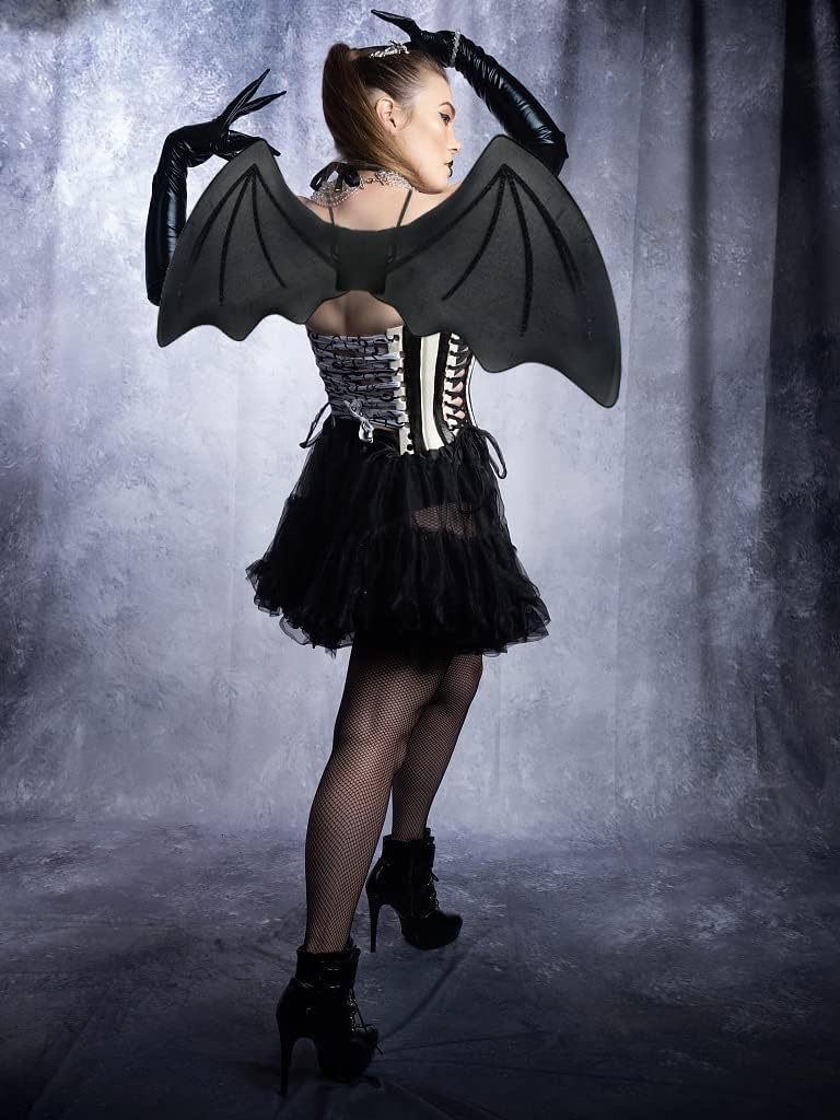 ALIBBON Bat Wings Costume Chiffon Bat Wings Clothes for Women, Bat Wings Dress Up Accessories
