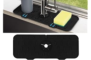 Kitchen Sink Splash Guard with Handle and Sponge Holder
