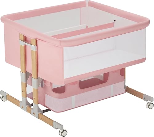 HARPPA Moisés 3 en 1 para bebé, cuna ajustable de cinco posiciones con almacenamiento para recién nacidos, cuna portátil con correa de anclaje