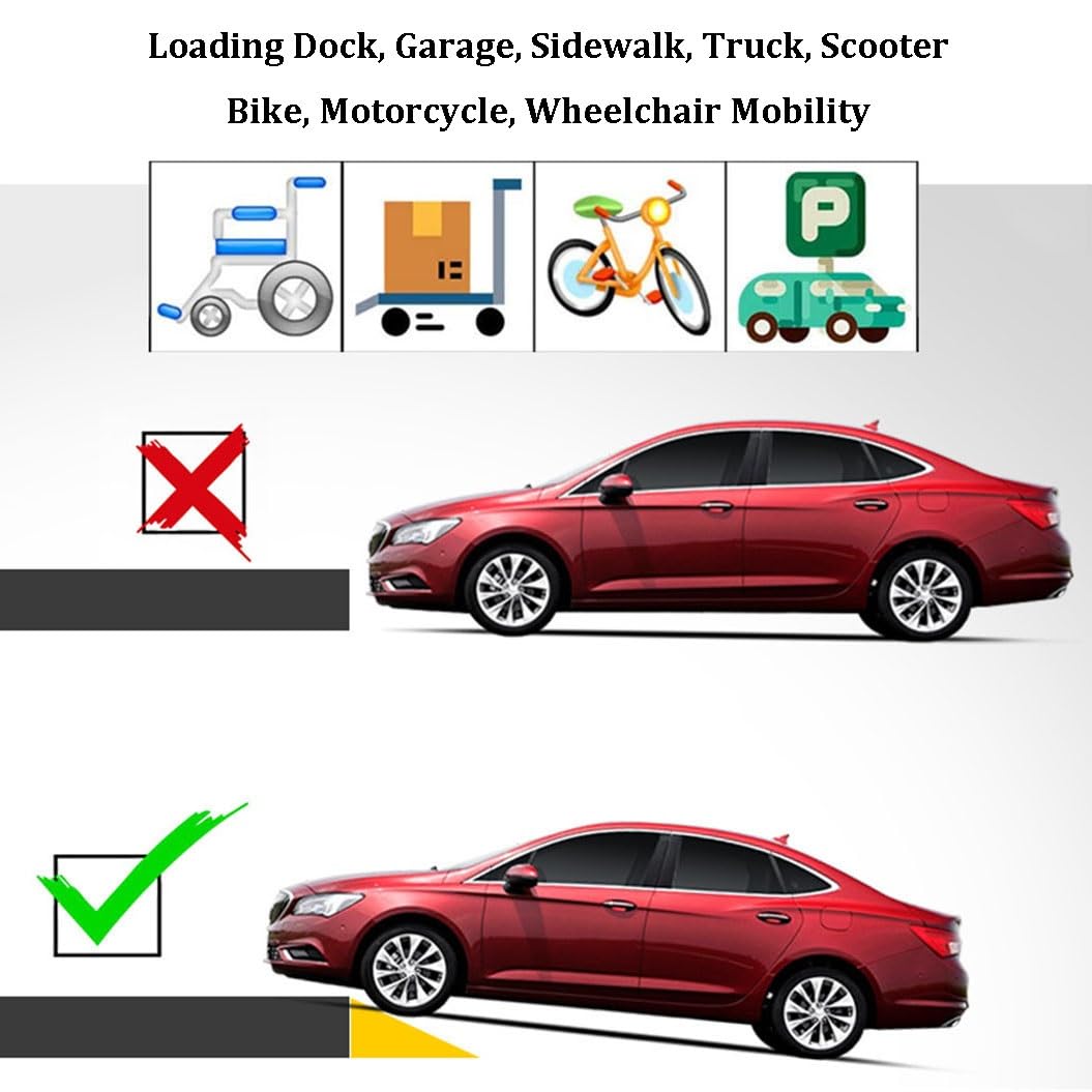 Rampa para silla de ruedas, rampa antideslizante para facilitar el acceso, ideal para vehículos y dispositivos de movilidad, altura ajustable, diseño duradero